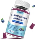 L-metilfolato Gummies con Methyl B12 - Empower Mood, Ottimizzare la salute del cervello e fortifica il sistema immunitario. Blueberry Flavor 60 Count.