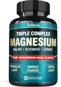 Pure Magnesio Glycinate 500mg Capsule - Alta Assorbimento con Triplo Magnesio Supplemento Complesso con Glycinate, Malate, Citrato - Cuore di Supporto, Giunto & Cervello - 60 Pillole Vegane