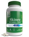 Health Thru Nutrition Skineu - Skin Probiotic + Prebiotic | Supporta l'idratazione della pelle e l'elasticità | Ingredienti clinicamente studiati |3rd Party Tested, Non OGM & Gluten-Free | 30 VegeCapsules