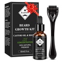 Kit di crescita del cuscinetto RAFFIN, olio di crescita del cuscinetto aggiornato (2Oz) w/olio di colata e biotina di spessore massimo per Cuscinetto Spot/Patchy, ottenere più completo, cuscinetti Thicker & Healthier, regali per lui ragazzo marito papà