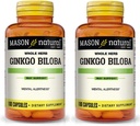 Mason Vitamins Ginkgo Biloba 500 mg 180 Gelatin Capsule per Bottiglia, Confezione da 2 Bottiglie Totale 360 Capsule