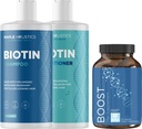 Biotina Shampoo e Condizionatore e Supplemento Capelli - Biotina per la crescita dei capelli Supplemento Plus Rosemary and Volumizing Shampoo and Conditioner Set - Rosemary Biotin and Collagen Hair Thickening Products
