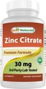 Migliori naturali Zinc 30mg Integratori (come Citrato di Zinco) - Vitamine di zinco per Adulti Supporto Immune - 120 compresse (120 conteggio (Pacchetto di 1))