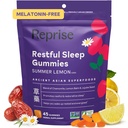Melatonin Gommie naturali gratuite per adulti | NO Melatonin | Erbe Jujube & Chamomile, Limone Balm - Integratore di sonno profondo & Relax per zzz, 45 Vegan Gummies (45 Gummies (1 pacchetto)