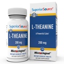 Sorgente superiore L-teanina 200 mg - Integratore di supporto per la salute del cervello per gli adulti - Supplemento Formula Aids Better Sleep & Daily Energy - Supporta la concentrazione naturalmente - 100 compresse dissolve istantanee
