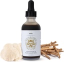 Focus & Energy Natural Mushroom Tincture - Gocce di funghi adaptogenic & Organic Unique Custom Blend - Supplemento per Boost immunitario, equilibrio, calma, supporto cognitivo e stress (2oz)