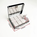 Vintage Poison 7 giorni cromato Shiny Silver Pill Organizer con specchio dentro ha 8 scomparti separati Rectangle 7 giorni Pill Box Pill Case