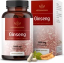 HERBAMAMA Coreano Panax Ginseng Capsule - 1600mg Rosso Ginseng Root - Vegan, Non OGM Coreano Panax rosso, 100 Caps