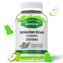 Gummie di radice di valeriana organica, Integratore di erbe per il rilassamento e il supporto dell'umore, Gummies del sonno senza melatonina per adulti, Vegan, Non OGM, Sapore di mela, 60 Conte