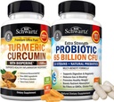 65 miliardi di CFU supplemento probiotico giornaliero (1 mese di fornitura) più curcumina curcuma erboristica con pepe nero estratto 1500mg Complesso (taglia triale)