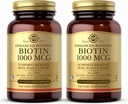 Solgar Biotin 1000 mcg, 250 capsule vegetali (Pack of 2) - Supporta pelle sana, unghie e capelli - Metabolismo energetico - Potenziamento potenziato - Non OGM, Vegan, Gluten Free, Dairy Free, Kosher - 500 Servings