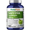 NusaPure Garcinia Cambogia 180 capsule vegetali 1500mg (Vegetarian, Non OGM, Vegan)