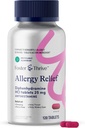 Foster & Thrive Diphenhydramine 25mg Allergy Relief per le allergie stagionali, Itchy occhi acquosi, starnuti, Runny Nose, Fast-Acting Antihistamine Medicina per bambini e adulti
