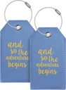Tag Bagagli & Bagaglio iniziale Tag per valigie Borsa in pelle Tag per Zaini Handbag Strumento scolastico con nome ID Etichetta Viaggi Essentials, Unico Divertimento Blu Personalizzato Bagaglio Tag 2 Pack