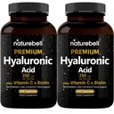 L'acido ialuronico a base di piante 2 pacchetti 250 mg con 25 mg Vitamina C & Biotin 5000mcg, 480 capsule totali | Essential per la crescita dei capelli, supporto misto, & pelle idratante | Non OGM