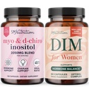 SMNutrition Integratore DIM femminile & Myo-Inositol & D-Chiro Inositol | Bundle bilancia ormone con 40:1 Ratio (30 Serve) e 250mg DIM Supplemento per il complesso femminile (60 Serve)