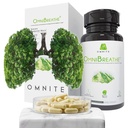 OMNIBREATHE Respiratory Wellness Lung Supplemento, Quit Smoking Support Quit Smoking, polmoni disintossicazione per fumatori, con Mullein Leaf Extract per polmoni Clear Mucus,60 capsule di veg