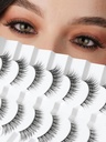 Ciglia di gatto naturale Ciglia False Piste Saggio 14mm False Ciglia Look naturale 0.1MM Ciglia a strisce sottile Confezione C Curl Fake Eyelashes Wispy Cat Eye Lashes 3D Volume Siligli Lashes 7 Pair