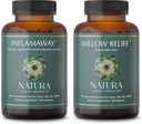 Natura Health Products InflamAway e Willow Relief Supplement Bundle - Modulate a Healthy Inflammatory Response - Migliora il rilassamento muscolare