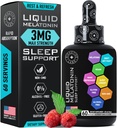 Melatonina liquida per adulti e bambini - 3mg Melatonina liquida sublinguale per bambini e adulti - Dormire rapidamente gocce liposomali - Natural Raspberry Flavor Sleep Aid - 60ml