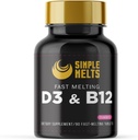 Dissolvibile Bariatrico D3 B12 | Vitamina B12 2500mcg & D3 125mcg 5000IU B 12 e D 3 Compresse | Bone, Supporto Immune | Fragola Flavor | Vegan | Zucchero-Free, Alimentazione 90-Day