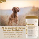 Larry 8-in-1 Cane Multivitaminico | Cuore, Digestione, fegato, pelle, cappotto e supporto congiunto per cani | Vitamine di cane con vitamine, minerali, Omegas, & Glucosamine Chondroitin | 60 Soft Chews