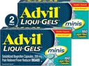 Advil Liqui-Gels minis Reliever dolore e Riduttore di febbre, Medicina del dolore per gli adulti con Ibuprofen 200mg per il sollievo dal dolore - 2x160 Liquid Filled Capsule