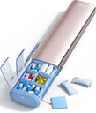 Vaydeer 7 giorno organizzatore settimanale di pillole (Supporto 2 volte al giorno), caso di sondaggio di viaggio in metallo, scatola di pedaggio di grande capacità giornaliera per integratori, pillole, vitamine e farmaci (Rose Gold), 8.3 *2.1 * 1,2 pollici