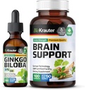 BIO KRAUTER Ginkgo Biloba Tincture 2 Fl. Oz. & Brain Support 100 capsule