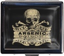 7 giorni Chromed Shiny Silver Pill Organizer con Specchio Dentro Ha 8 scomparti separati Rectangle 7 giorni Pill Box Pill Case (Vintage Arsenic Skull Poison)