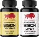 Starter Pack, Grass Fed Bison Liver Capsule, Organ Capsule, Non OGM, Supporta la produzione di energia, Disintossicazione, Digestione, Immunità e Full Body Wellness