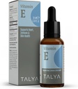 TALYA Vitamina E Liquid Drops 0.34 fl.oz | Bone, Joint, Heart Health | Vitamina E olio per cicatrici & Skin | Bottiglia di vetro con contagocce | Vitamina E Supplemento, Non OGM, Vegan