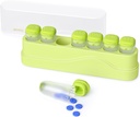 Organizzatore di pillole settimanali 1 volta al giorno, KOVIUUU rimovibile Pill Box 7 giorno, caso di pillole di viaggio portatile, una volta titolare del contenitore di farmaci giornalieri, Dispenser del contenitore di pillola della settimana per il supplemento di medicina della vitamina, verde