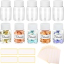 10Pcs Pill Bottiglie con etichette vuote - 30ml Contenitori di Medicina con cappucci a vite- Plastica Vuoto Piccolo contenitore Pill Leak-Proof Sample Jar trasparente per la dispensa per adesivi di nome solido liquido