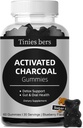 Carcoal Gummies Sugar Free, 400mg Supplementi di carbone da cocco, Più veloce da pulire, Detox, Gas Relief, Gut & Oral Health for Adults & Kids, Gluten Free, Non OGM, Vegan, Pectin, 60