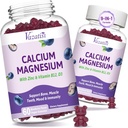 2 Confezione Calcio Magnesio Zinco Gummies con Vitamina D3 & B12, Zucchero Calcium gratuito Integratori per Donne Uomini, Vegan Blueberry Flavor