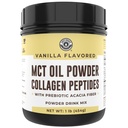 Polvere di olio di Keto MCT + collagene + fibra di acacia prebiotica, aroma di vaniglia, 16oz. MCT olio polvere da cocco. Grass Fed Collagen, Perfetto per Keto, 0 Net Carb, Stevia, Erythritol, Bevanda in polvere