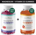 Gummie di Magnesio senza zucchero (60 Gummie) e Zucchero Vitamina D Gummies (60 Gummies) – Supporto Immune & Calming Value Bundle, Gelatin-Free, Gluten-Free, Vegan, All Natural, OGM-Free, Kosher