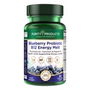 Prodotti di purezza Mirtillo Probiotico B12 Energy Melt Probiotico Clinico - Mirtilli organici, Methylcobalamin B-12-30 Melts