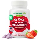 Bambini Melatonin 1 mg Chewable con L theanine, Camomilla e Limone Balm Estratto Chewable Tablets - Natural Berry Flavor - per Aiuto Caduta e Soggiornare Asleep - per bambini - 120 Chewables