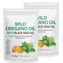 2 Confezione Olio di Origano Softgels, Capsule Olio di Oregano, 165mg Carvacrol, 2 in 1 Olio Formulato di Oregano con Olio di Semi Nero 200mg, Capsule Olio di origano