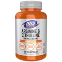 NOW Nutrizione sportiva, Arginina & Citrullina 500 mg/250 mg, Aminoacidi, 120 capsule di veg