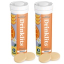 Compresse di idratazione giornaliera arancione (2) Bundle tubo | Elettroliti essenziali – 0g Zucchero – Ricomponente bevanda di idratazione | 20 Serve - 10 compresse per tubo