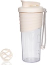 Bottiglia di Shaker per miscele di proteine, 24 oz, Shaker di proteine con la palla di Whisk, Bottiglia di miscelatore, Coppa di Shaker di bevanda pre allenamento portatile, Beige