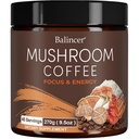 Mushroom Coffee, 6 Funghi adaptogenic con Lion's Mane, Cordyceps, Turchia Tail & More, Instant Mushroom Coffee for Focus, Energy, Immune & Digestion Support