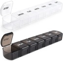 Grande organizzatore di pillole settimanali 2 Pack, scatola di cassa della vitamina quotidiana 7 giorno con il confronto XL, organizzatore di medicina amichevole di viaggio per gli integratori di olio di fegato di Cod