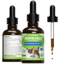 Pet Wellbeing Respir-Gold per cani - Supporta Respirazione sana, Open Airways, Supporto respiratorio, Cumino nero, Horehound, Grindelia - Veterinarian-Formulated Herbal Supplement 2 oz (59 ml)