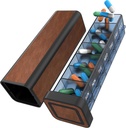 Organizzatore di pillole 1 volta al giorno, Scatola di pillole 7 giorni, Caso di viaggio settimanale, Contenitore di grandi farmaci giornalieri, Una volta Dispenser Pillbox giornaliero per vitamina, Medicina, Pillole, Supplemento (Brown)