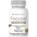 Focuset Nootropics Brain and Focus Formula. 90 Capsule Dimetilamminoetanolo (DMAE Bitartrate), L-Glutamina, L-Tyrosina, GABA, Bacopa e altro, Bianco