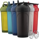 Hydra Cup ProFlow Shaker Bottiglie 6-Pack (28oz) | Tazze di Shaker Proteine con sfera di Whisk, Leak-Proof Lid, Manicotto di Carry Nascosto | BPA-Free Gym Mixer per polvere di proteine, Integratori di miscelazione, Colori freschi